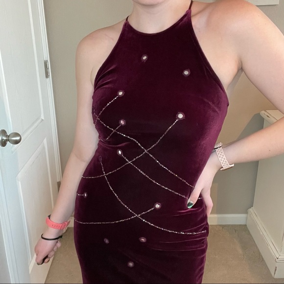 Velvet Mirror Appliqué Crossback Maxi Dress - Picture 3 of 9